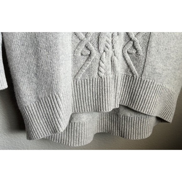 Garnet Hill Women's size XS 100% Cashmere Cable Knit Tunic Sweater - Gray - Picture 6 of 9